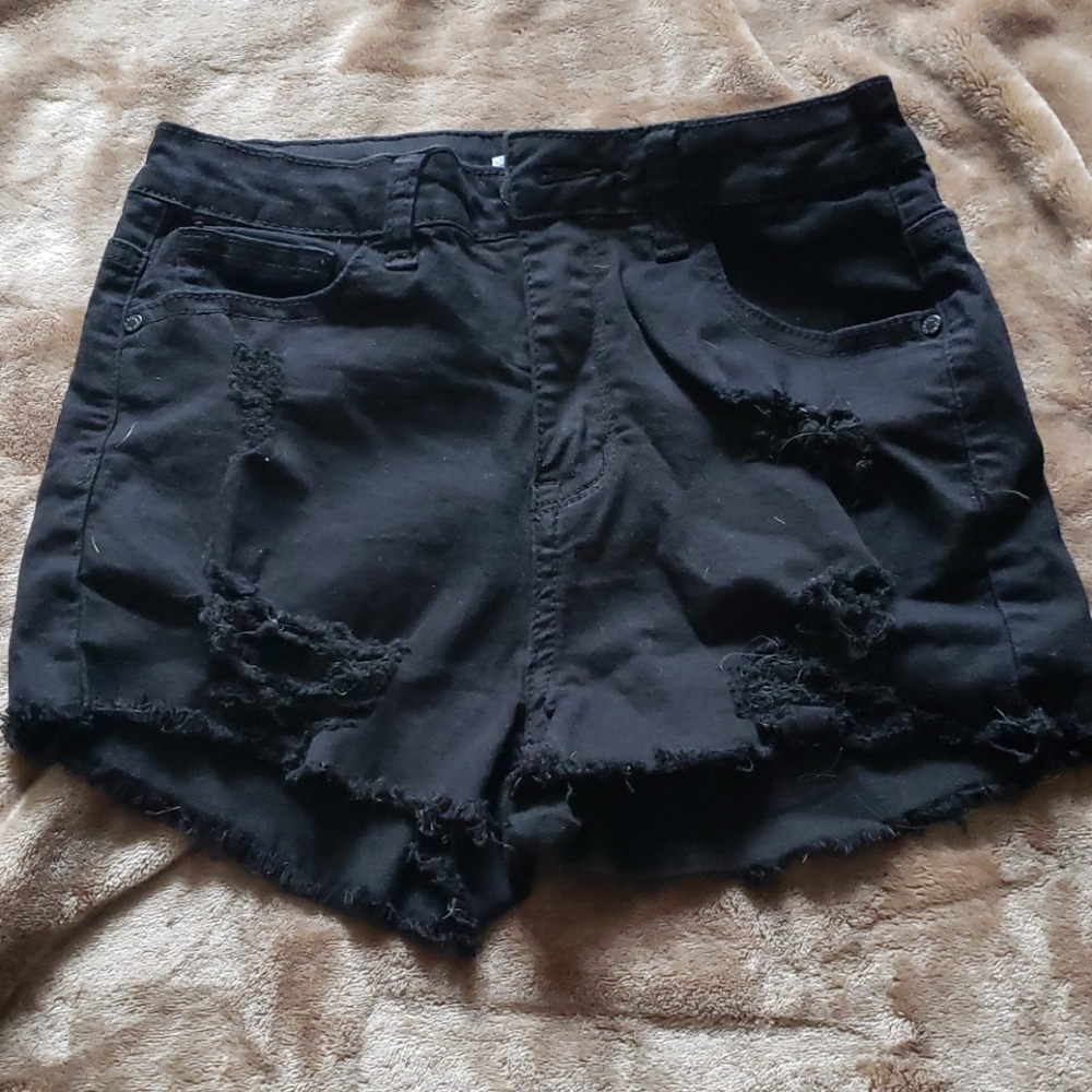 Free with Purchase!  Black high rise distressed shorts